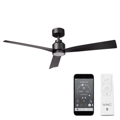 WAC Smart Fans Clean Indoor and Outdoor 3-Blade Smart Home Ceiling Fan 52in M...