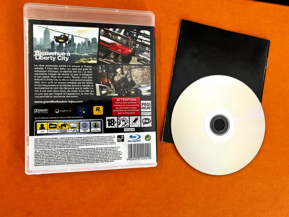 GTA4 Grand Theft Auto IV Sony PlayStation 3 SONY PS3 - sans carte - Photo 2/2