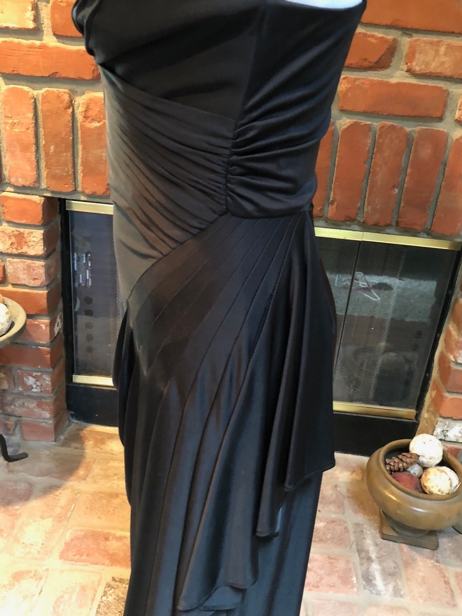 Designer BCBG sz S NWT - Black Ruched Versatile Cocktail EVENT Party Dress 
