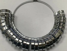 WIDE FINGER METAL GAUGE WEDDING RING SIZER 1 TO 15 1/2 DIESTRUCK HALF SIZES 