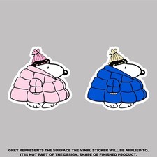 Pink  Blue Snoopy Puffer Stickers   Waterproof Vinyl Decals for Laptop, Phone