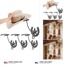 Cowboy Hat Holder for Wall 4 Pack Metal Cowboy Hat Rack Western Hat Hanger