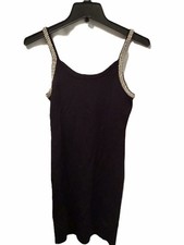 RED Valentino Black Bodycon Mini Dress Crystal Embellished Straps Scoop Neck