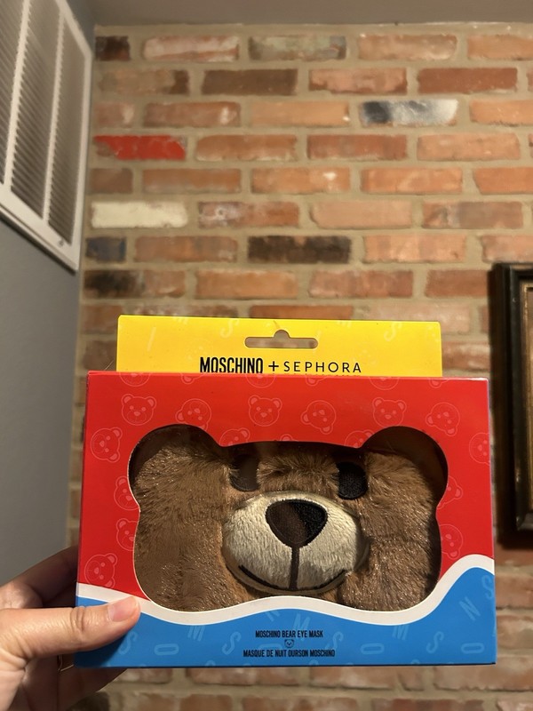 Sephora + Moschino Fluffy Teddy Bear Limited Edition Eye Mask NEW Boxed