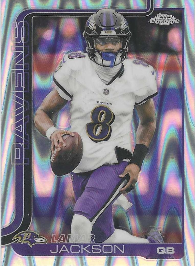 2025 Topps Chrome #24 Lamar Jackson Ray Wave Refractor