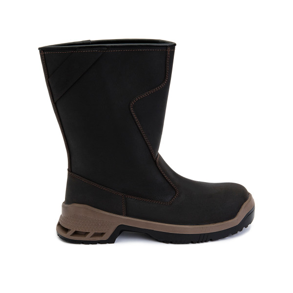Botte de sécurité Bacou Tylex Evo T48 S3 SRC Honeywell en cuir noir pour chantier