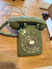 Rare Old Vintage Green Rotary Phone Telephone Tel & Tel Bell System Cord Desk