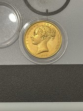 Solid Gold 22ct Full Sovereign  Coin Victoria 1852 Shield Back