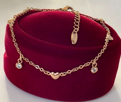 Deluxe Herz Armband Kette Charm Kristall 750er Gold 18K vergoldet 17-20,5cm