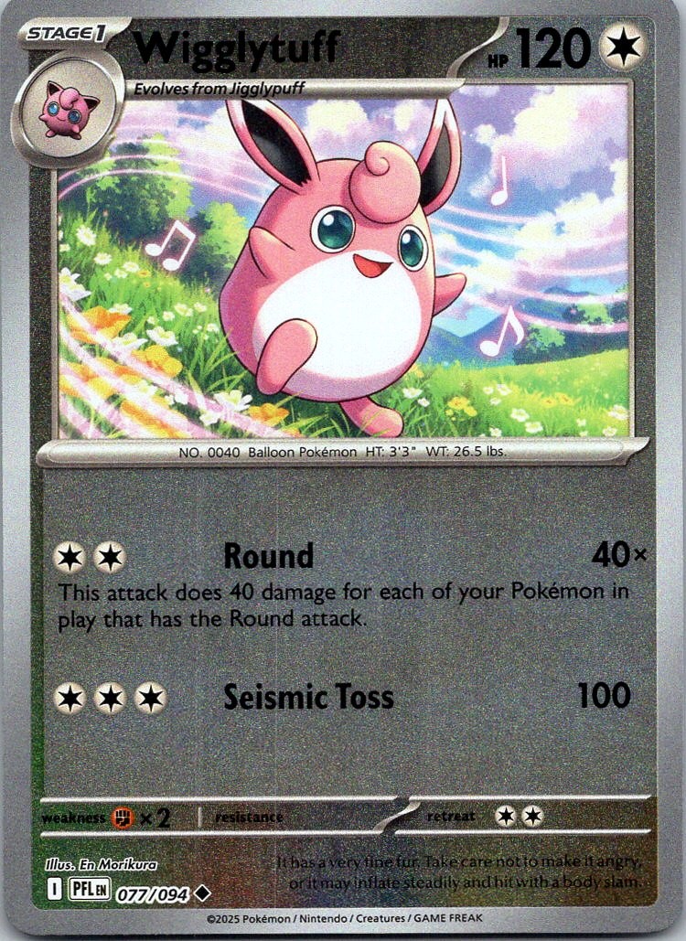 Wigglytuff - Reverse Holo Uncommon ME02: Phantasmal Flames - 077/094 NM