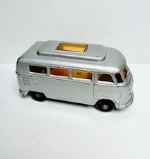 Vintage 1967 Matchbox Lesney #34 Volkswagen Camper High Roof Silver Diecast Van