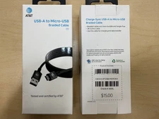 AT&T Android Micro USB 4FT Braided Charge & Sync Cable in Black