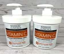 Advanced Clinicals Vitamin C Advanced Brightening Cream Dark Age Spots 16oz 2pk
