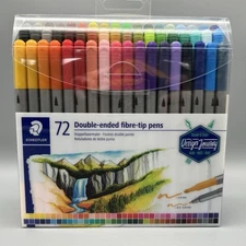 Staedtler 72ct Double Ended Fiber-Tip Pens (3.0mm&0.5-0.8mm) Art Drawing Crafts