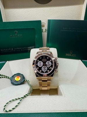 Rolex Daytona 126505 Rose Gold Black Diamond Complete Set 2023