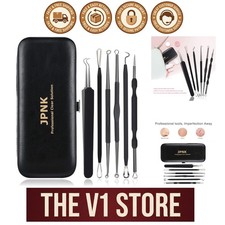 6-Piece Stainless Steel Blackhead Extractor Kit with Leather Case for Clear Skin