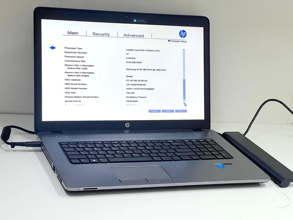 HP ProBook 470 G2 i7 5th Gen 2.4Ghz 8GB RAM HD+ 17.3” - image 3 of 4