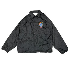 Vintage Active Generation Men's Black Windbreaker Jacket Snap Front USA Made - L