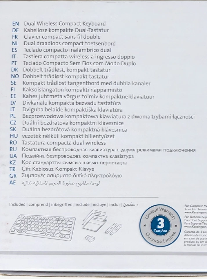 New Kensington Multi-Device Compact Wireless KB K75502UK & SureTrack Mouse Combo - Image 4 of 4