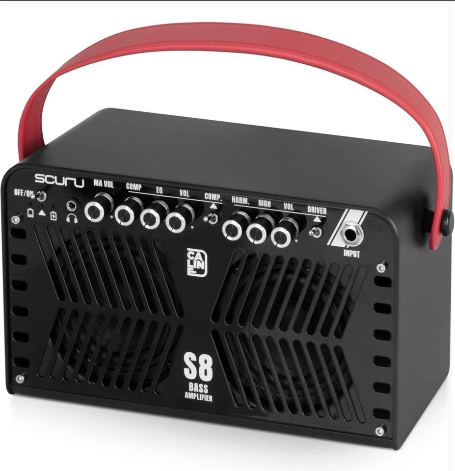Caline Scuru S8B 20W Bass Amplifier Portable Bass Guitar Practice Amp Battery - Image 3 of 4