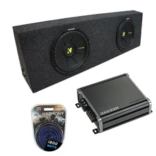 Regular Standard Cab Truck Kicker CompC CWCS10 Dual 10 Sub Box CXA800.1 Amp