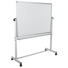 Flash Furniture Hercules 63" x 53" Double Sided Mobile Whiteboard in White