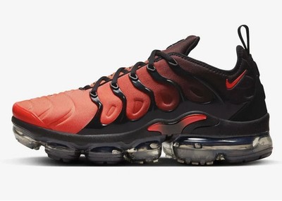 Nike Air VaporMax Plus Black Crimson Gradient Sneakers DZ4857-001 Mens Size