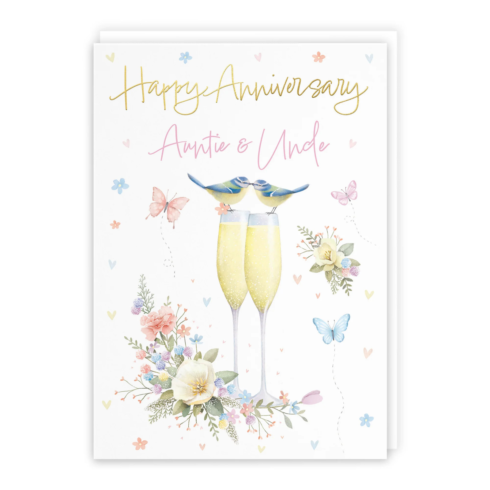 Auntie And Uncle Anniversary Card Champagne Flutes Milo's Gallery