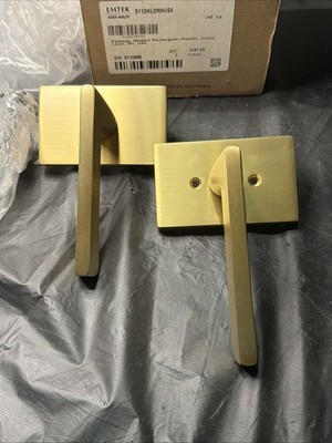 Emtek 5112HLORHUS4 Passage Modern Rectangular Rosette Helios Lever Satin Brass