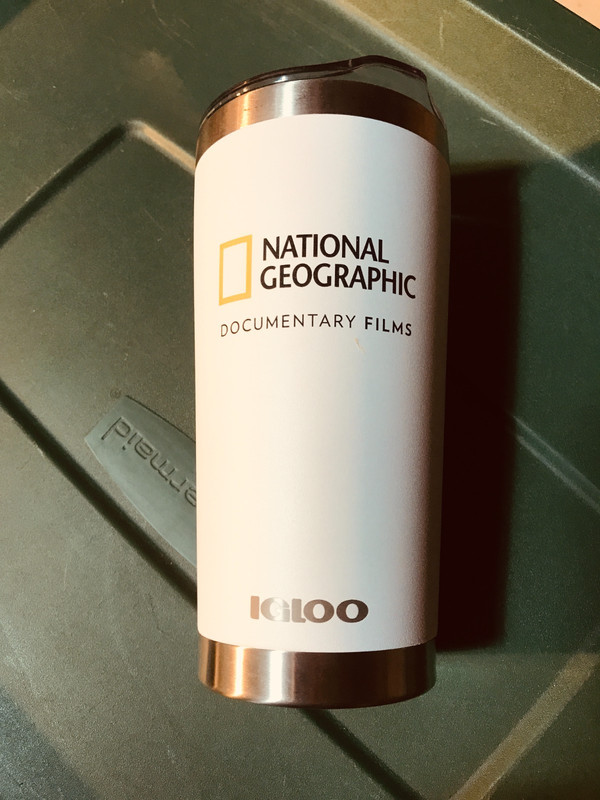 Glass termo mug National Geographic Documentary Films. New. Black.