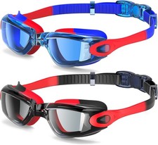 Kids Swim Goggles, 2-Pack for Children, Teens, Boys or Girls