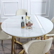 52 Inch Round Clear Dining Table Protector R-52Dia Inches New Round Clear 1.5mm
