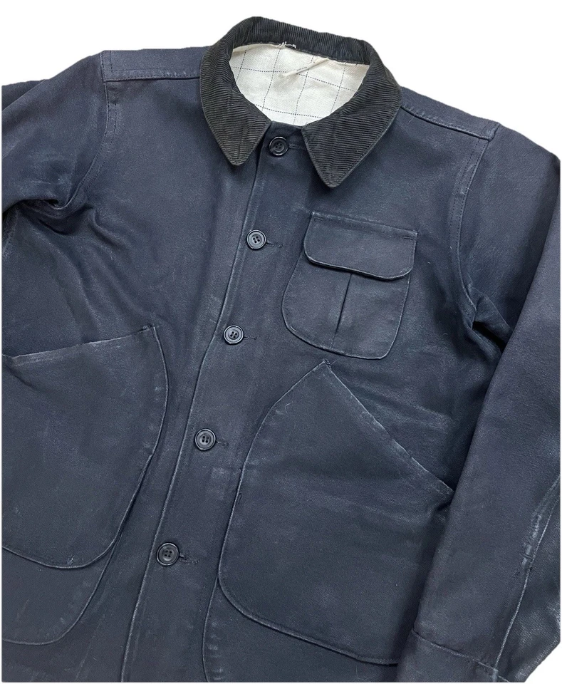 Chaqueta de Trabajo 3sixteen Negra Para Hombre Talla Pequeña Abrigo de Granero Bolsillos de Lona Foto 2 de 4