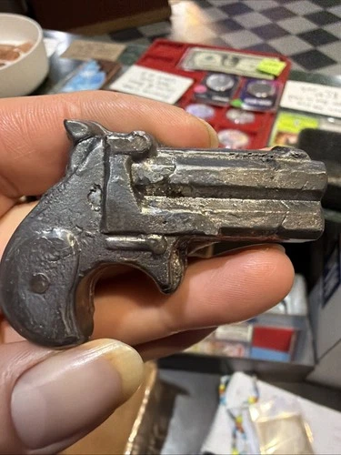 Hand Poured 999 Fine Silver Derringer 3.95 Toz Insane Detail Antique Finish