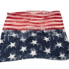 American Flag Infinity Scarf Patriotic Design Lightweight Sheer Fabric Unbranded