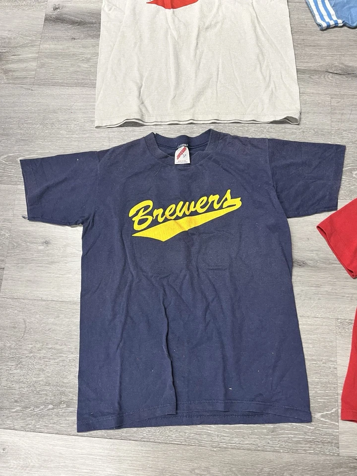 Lote De 4 Camisetas De Béisbol Juveniles De Colección Años 80 - Cardenales, Gemelos, Cerveceros Y Ángeles Foto 2 de 4
