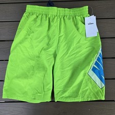Nike Swim Shorts Youth Boy's XL Neon Green Blue Logo Mesh Lined Trunks New