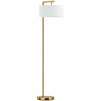 Stehlampe Stehleuchte E27 Sockel FüR Wohnzimmer Stahl Stoffschirm Goldoptik