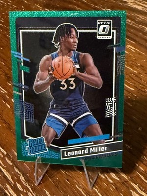 2023-24 Donruss Optic Leonard Miller Green Velocity Rated Rookie /77 Timberwolve