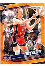 Lucy Olsen 2025 Panini Prizm WNBA RC Orange Ice #104 Washington Mystics 