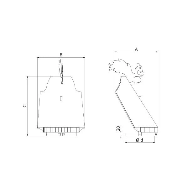 Drehbare Kaminhaube Ø150/200 – Ansicht 1