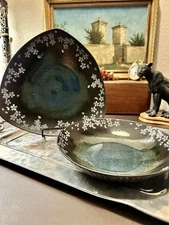 Sakura Triangle Plate and Ramen Bowl Set - As Is