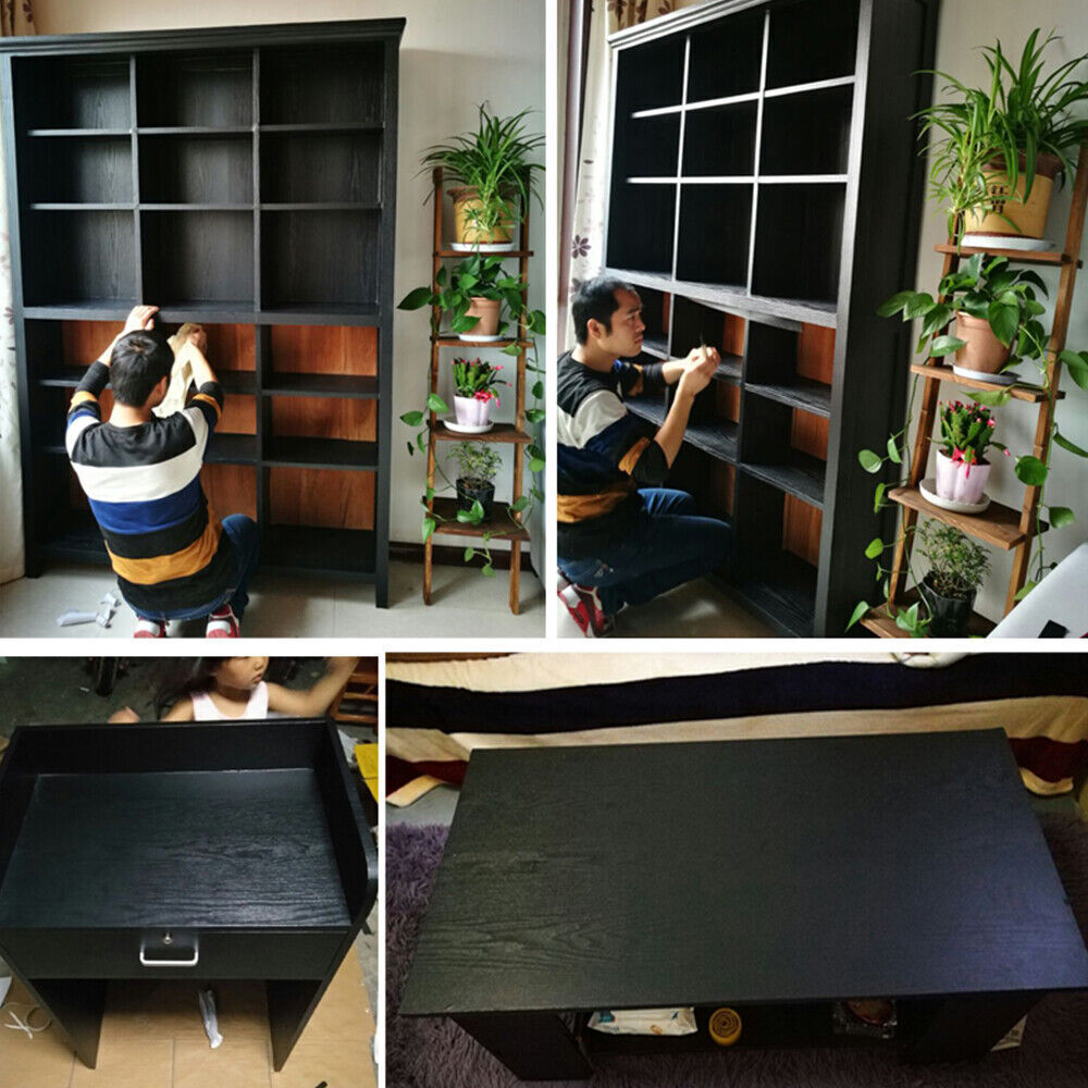 3m Black Wood Effect Vinyl Wrap Self Adhesive Countertop Cupboard