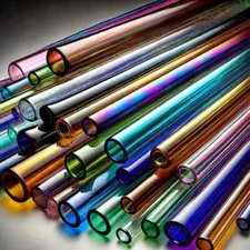 25mm OD multiple colors  Borosilicate Glass Blowing 60 in Long Tubes — 4mm wall.