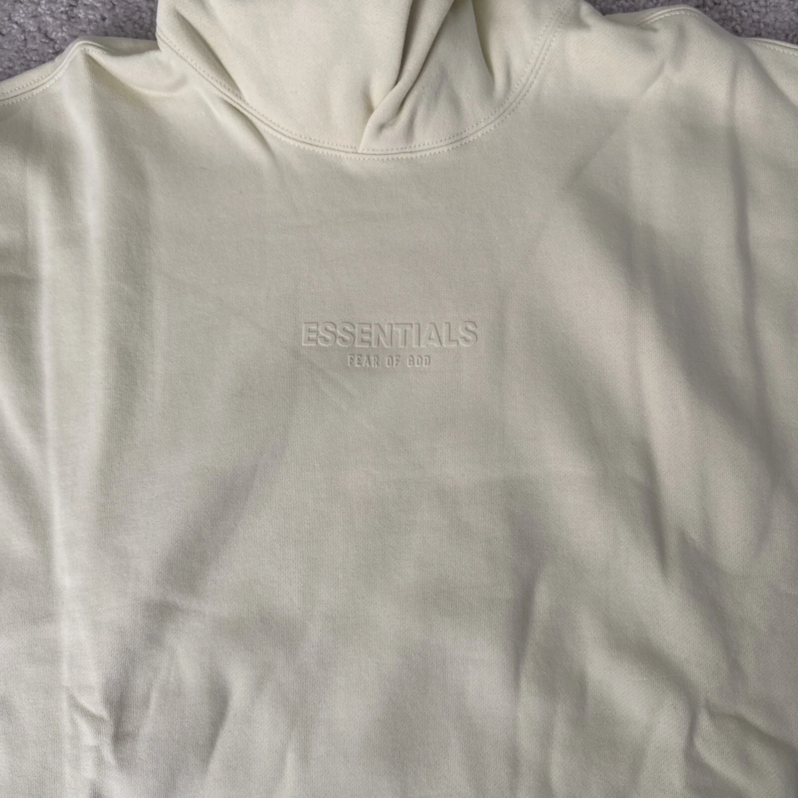 Felpa con cappuccio rilassata Fear of God x Essentials "Canary" Nuova XL