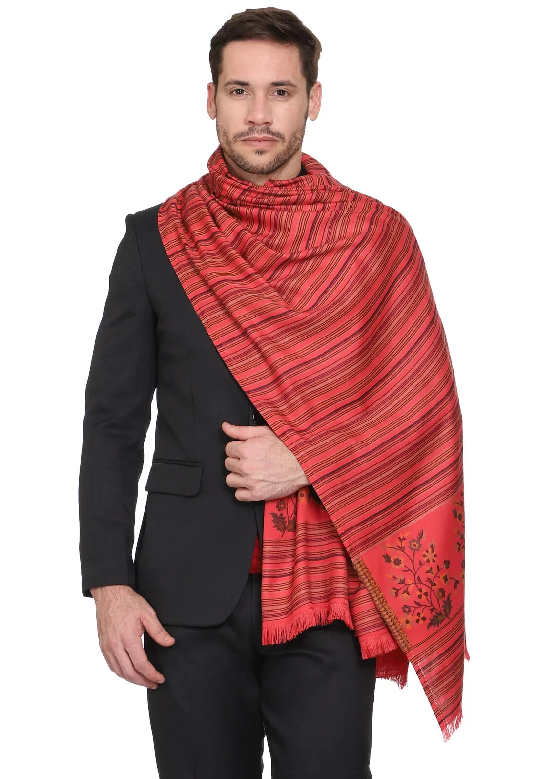 Mens Indian Paisley 40"x80' Silk Pashmina Cashmere Wool Shawl Wrap Stole Scarf