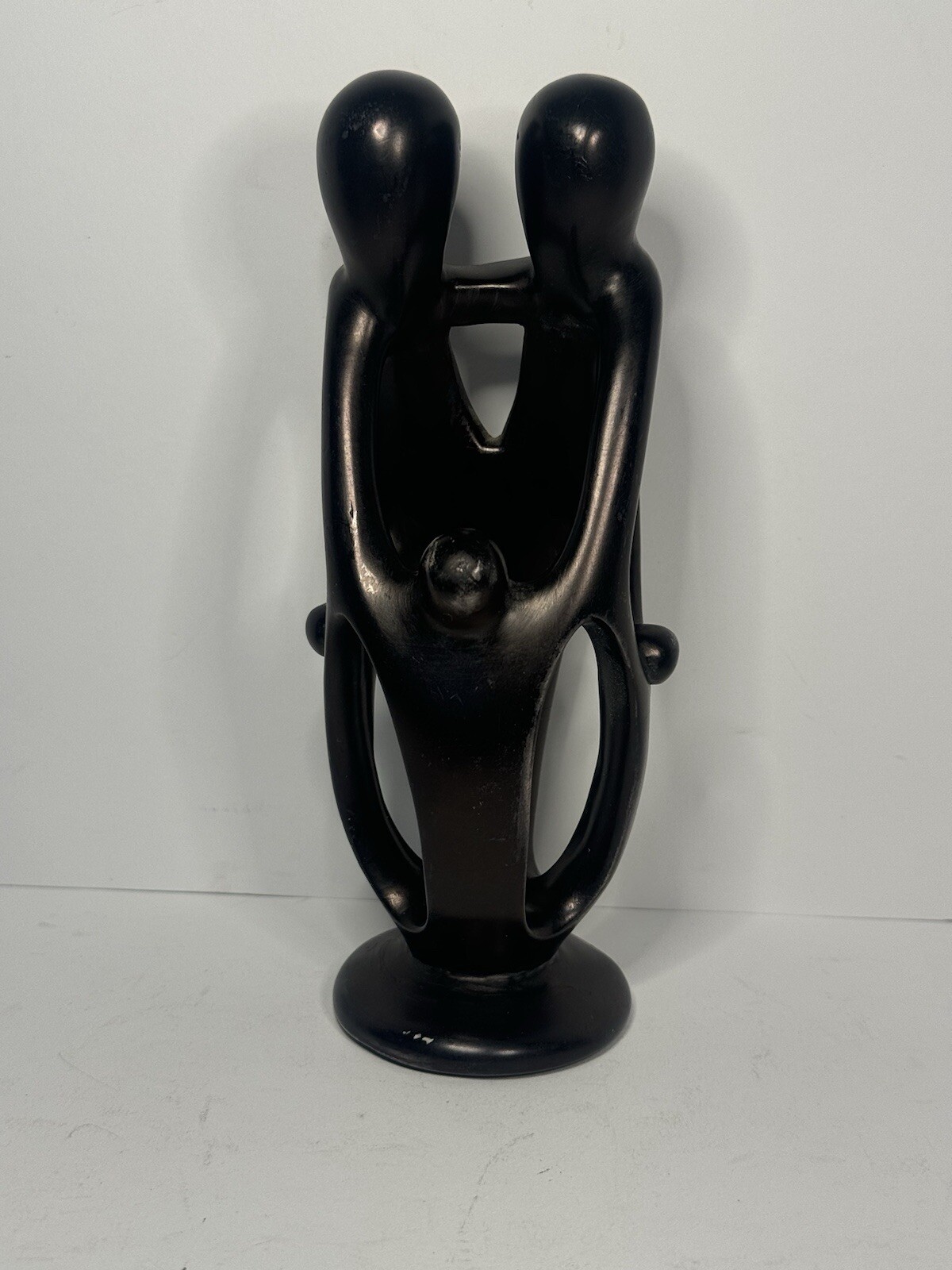 Dancing Parents & Child Black Figurine Abstract Sculpture Decor Modern Art