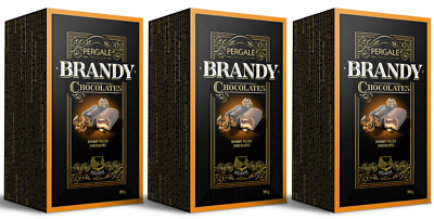 3 PERGALE BRANDY Liqueur Filled Chocolates Sweets Luxury Boxes 190g 6.7oz