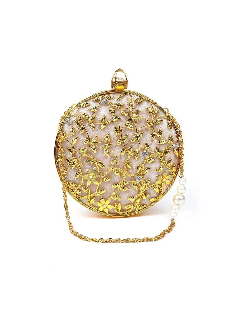 Jewel Rose Gold Clutch Purse, Bag With Embroidery, Designer Pattern,  Shoulder Strap and Handle for Indian Wedding, Evening Party and Ethnic. -  Etsy