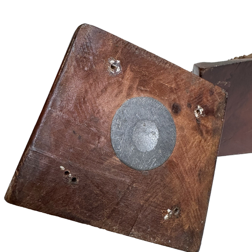 Lotto 2 Fermalibri Vintage MCM Recuperato Legno Massello Burl Pesante 5"x3,75" Circa Usato in Ottime Condizioni - Foto 13 di 22